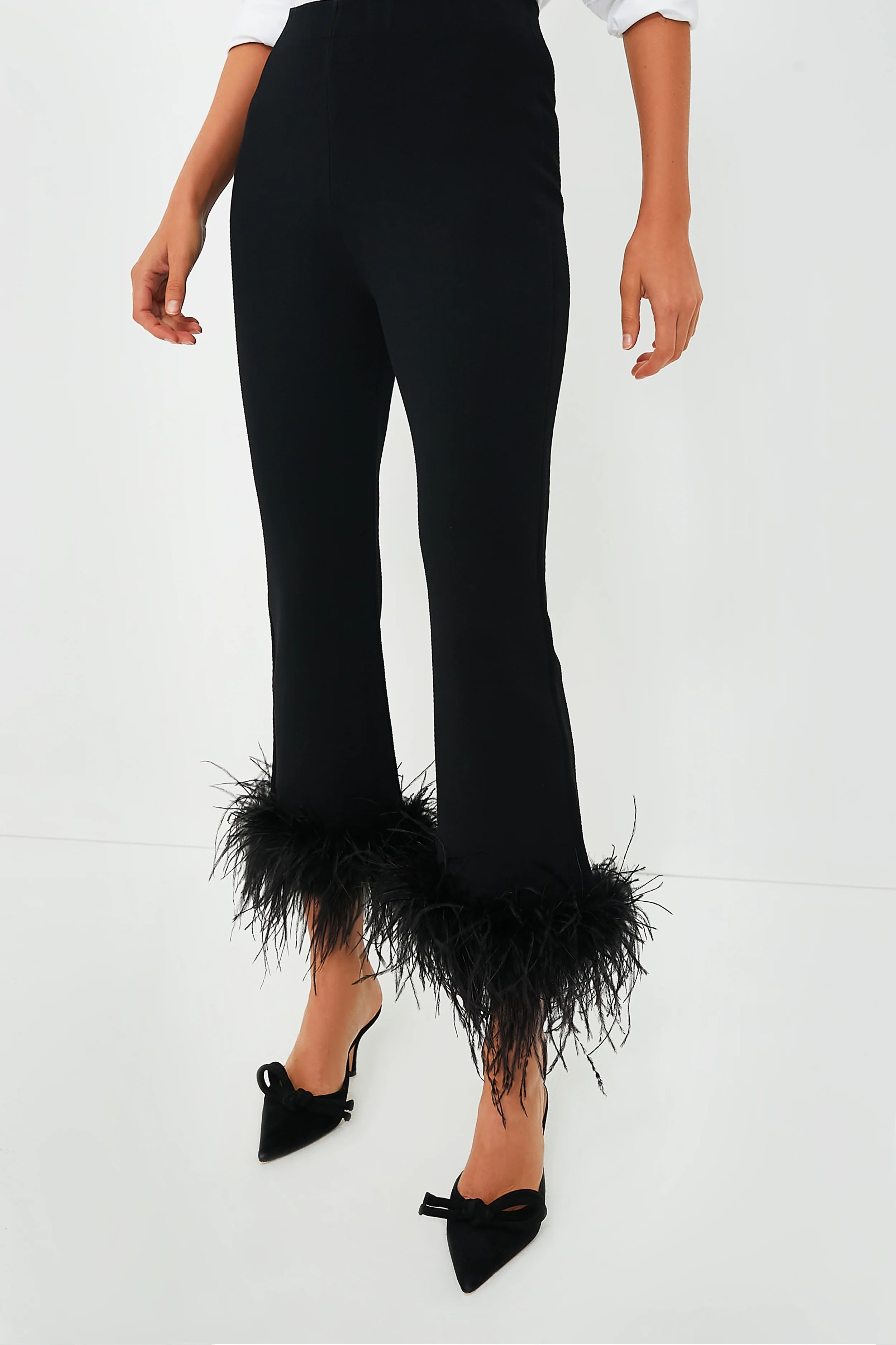 Black Feather Compression Knit Ashford Pants | Tuckernuck (US)