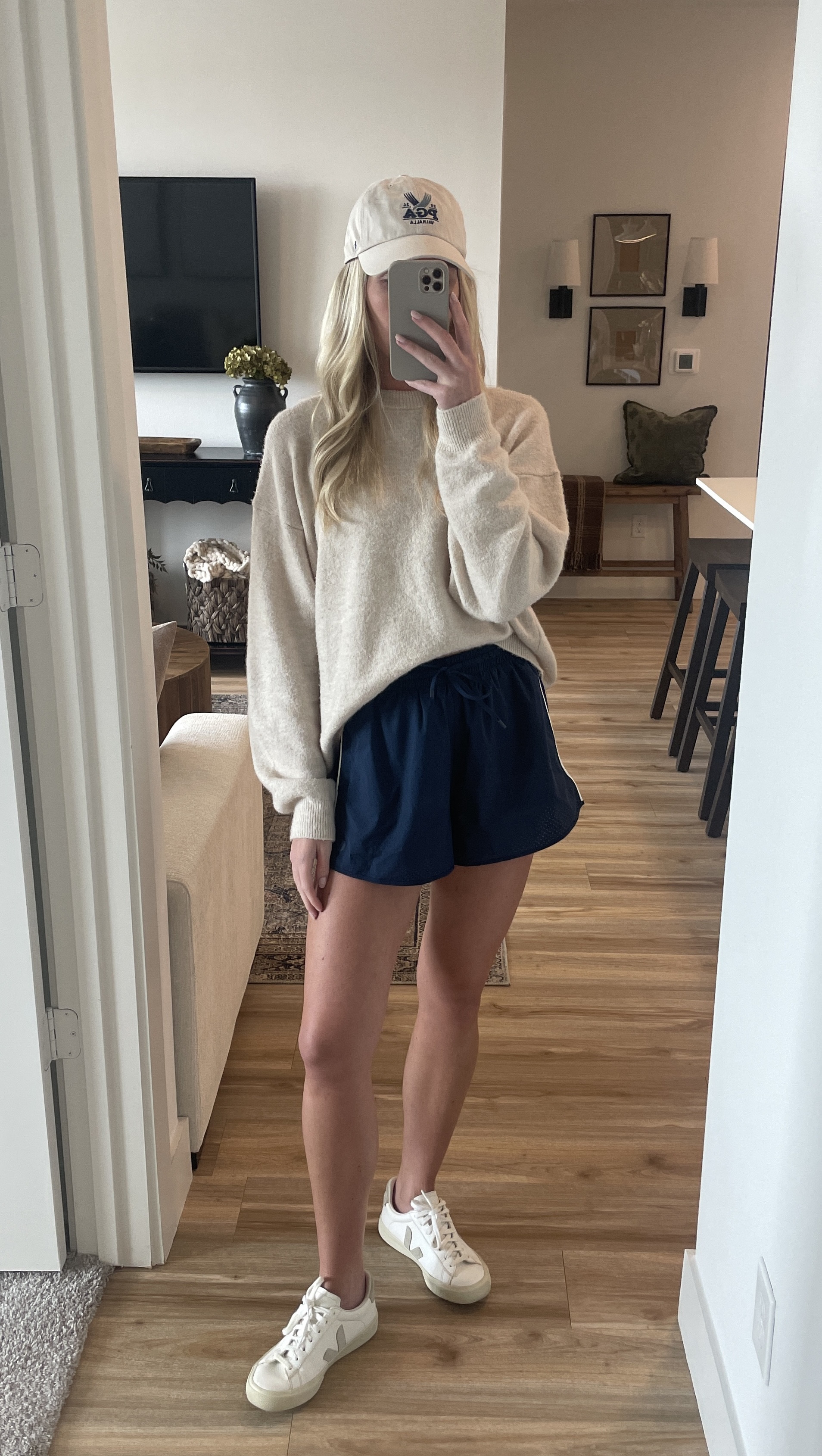 Casual lounge outfit!

Details: Amazon trucker hat, cream H&M pullover, lululemon shorts (6), white sneakers

Lounge shorts/ lululemon/ Activewear/ gym outfit/ minimalist style/ ootd/ fall outfits/ comfy outfit/ lounge outfit/ casual outfit/ class outfit
#fallfits #shorts #lounge #athleisure #trendyfits #ootdstyle #ootd 

#LTKSeasonal #LTKStyleTip #LTKActive