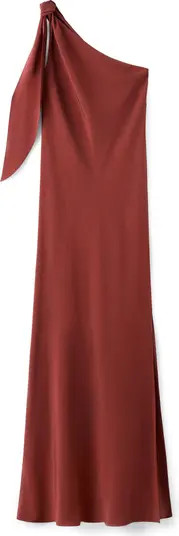 MANGO Tie Strap One-Shoulder Maxi Dress | Nordstrom | Nordstrom