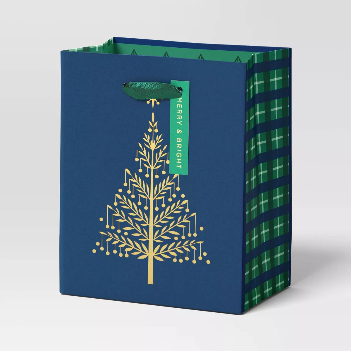 Gold Trees Petite Christmas Gift Bag Blue - Wondershop™ | Target
