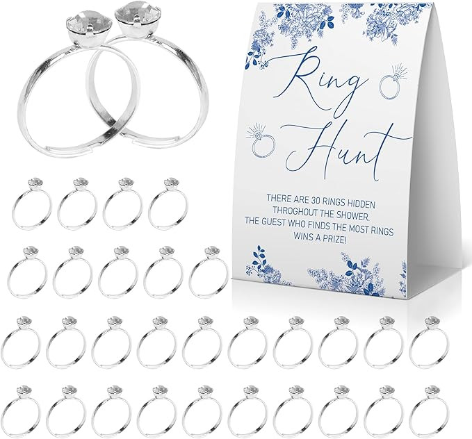 Ring Hunt Bridal Shower Game, Bridal Shower Ring Game, Something Blue Before I Do Decorations, Bl... | Amazon (US)