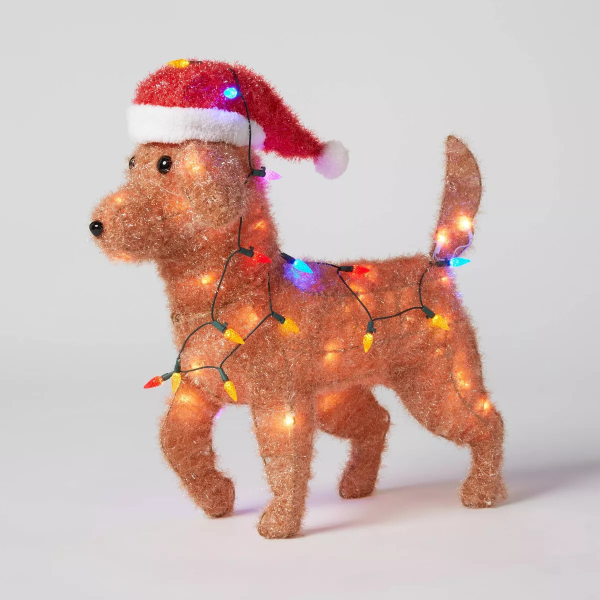 23&quot; H Lit Christmas Incandescent Tinsel Golden Retriever Novelty Sculpture - Wondershop™ | Target