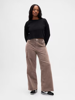High Rise Stride Corduroy Wide-Leg Pants | Gap (US)