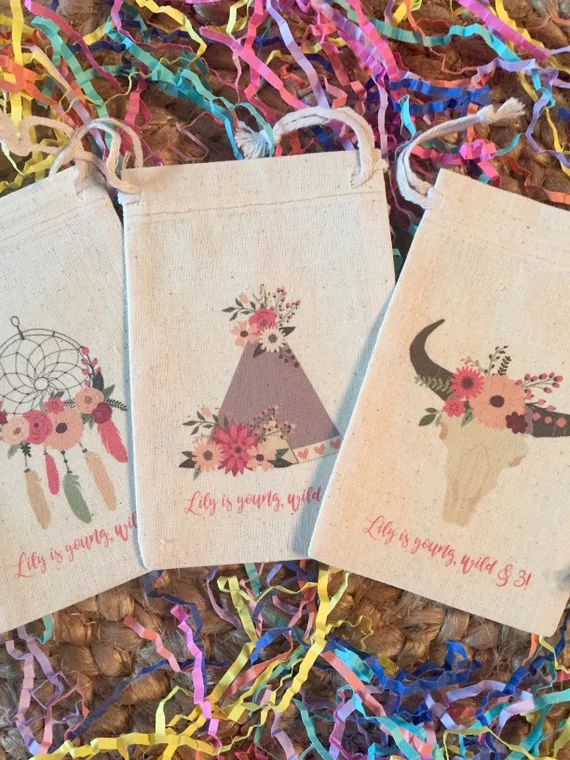 Tribal Boho Theme Party Favor Bags for Wild ONE, TWO Wild, Young Wild & THREE Girl Birthday / Set... | Etsy (US)