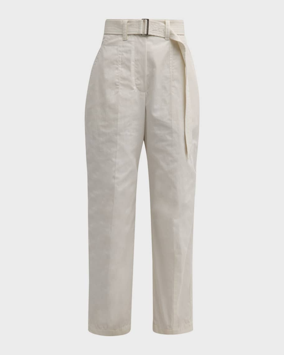 Brunello Cucinelli Utility Belted Gabardine Pants | Neiman Marcus