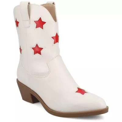 Journee Collection Women's Underwood Booties, White, 6.5W | Belk