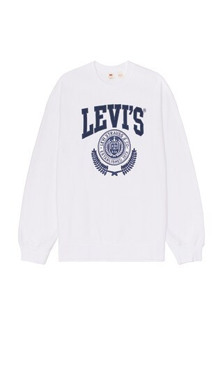 LEVI'S Relaxed Graphic Crew Neck Sweatshirt in White. Size L. Also in M, XL/1X. | Revolve Clothing (Global)