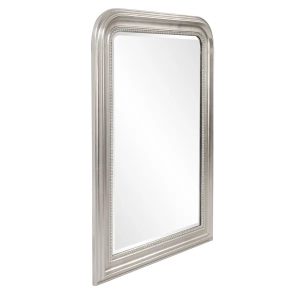 Grosvenor Arched Metallic Silver Wood Wall Mirror | Wayfair North America