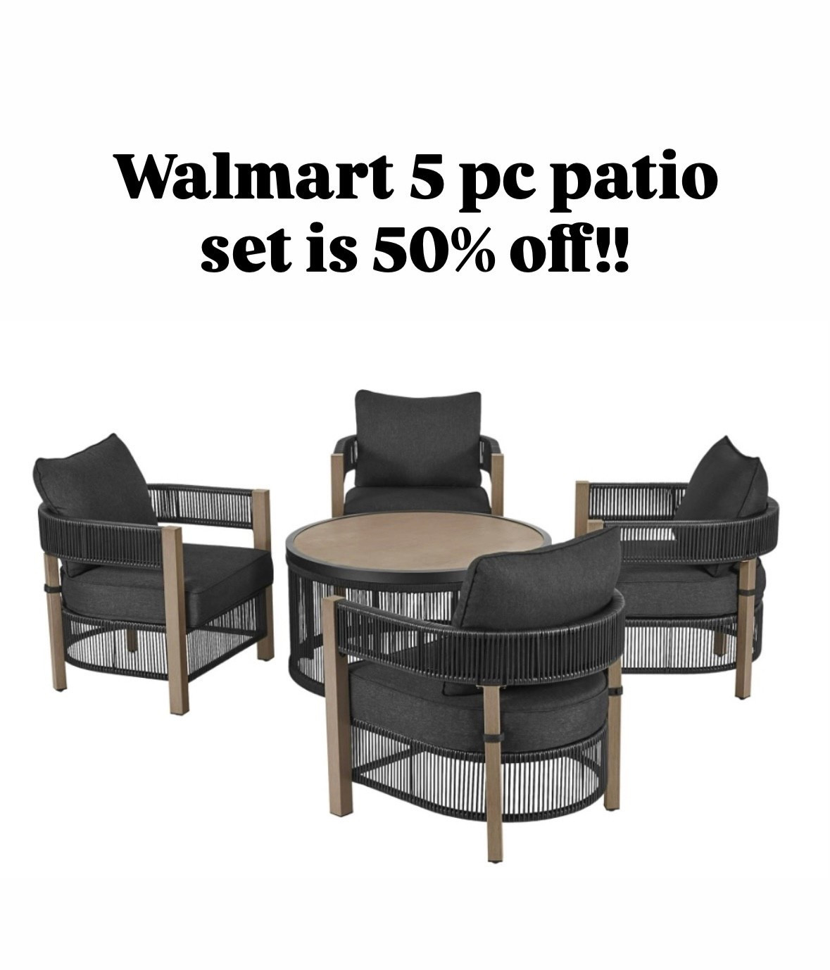 50% off this Walmart 5 pc conversation patio set! 

#LTKHome #LTKSeasonal #LTKSaleAlert