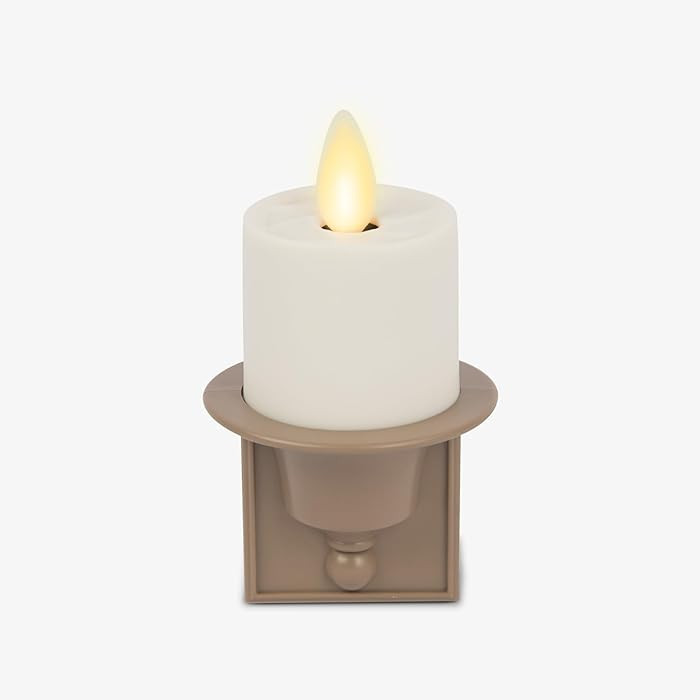 Luminara Flameless Candle Nightlight w/Dusk to Dawn Light Dark Auto Sensor, Timeless Taupe Wall P... | Amazon (US)