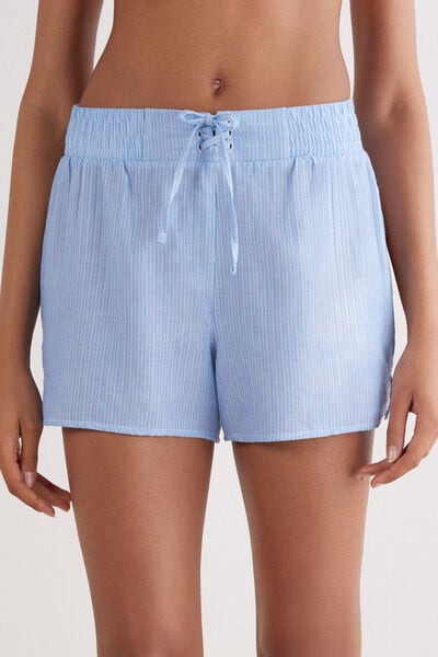 Intimissimi Morning Portofino Cotton Cloth Shorts Woman Light Blue Size L | Intimissimi (US)