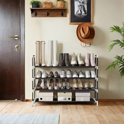 Stylish 4-Tier Shoe Rack with Space-Saving Design and Easy Assembly - Perfect Shoe Storage Solution for Hallway Closets | Target