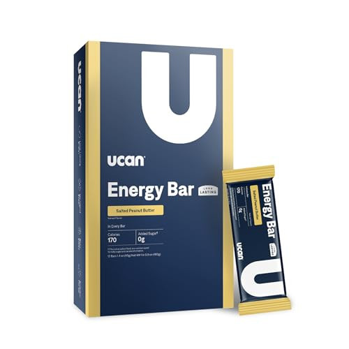 UCAN Energy Bars | Low Sugar, Low Calories | Gut Friendly, Caffeine-Free, Vegan, Non-GMO, No Soy, Keto Friendly | Running, Cycling, Fitness, Pre & Post Workout | Salted Peanut Butter 12 Count | Amazon (US)