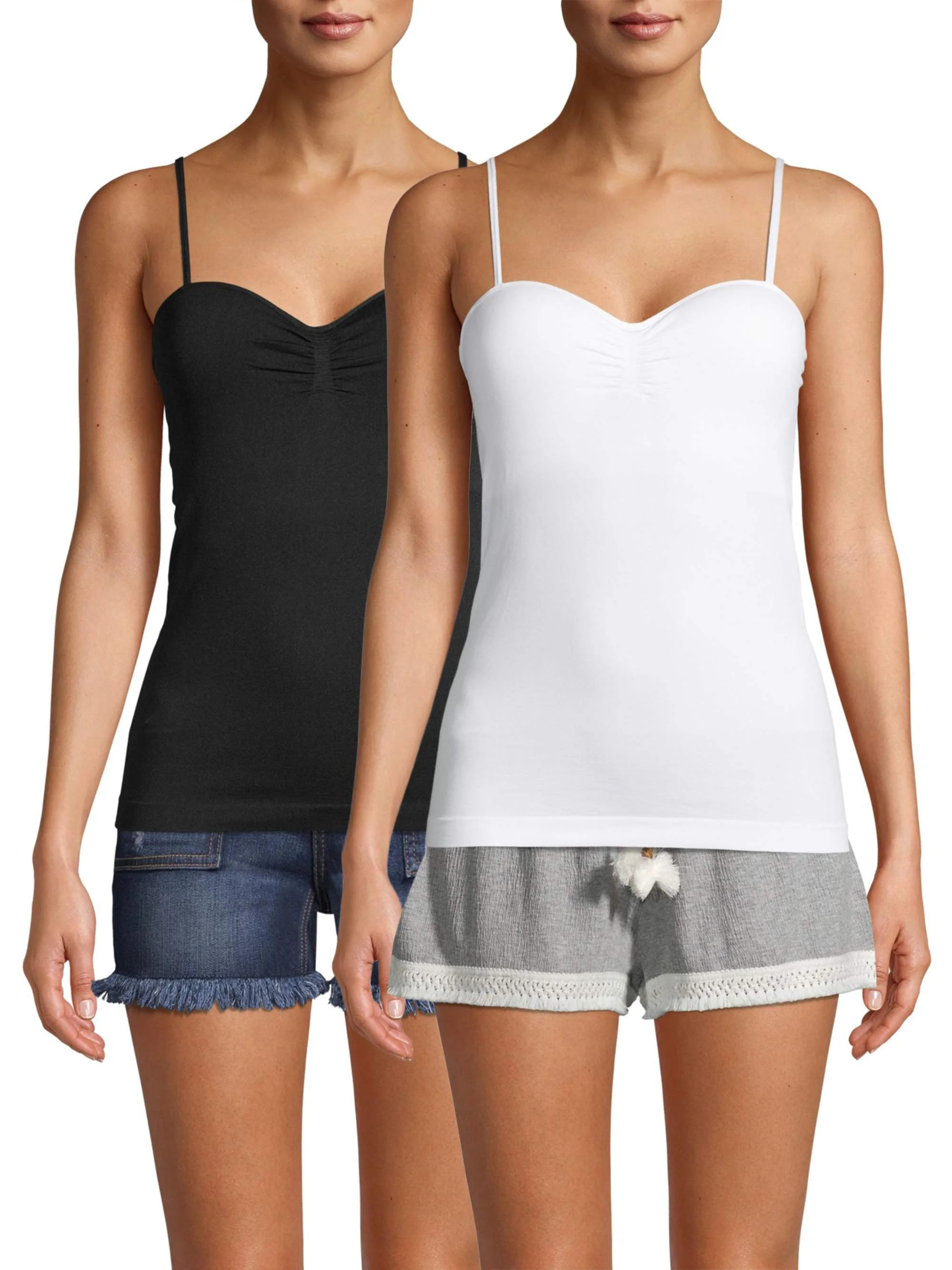 No Boundaries Juniors' Seamless Bra Cup Tanks, 2-Pack | Walmart (US)