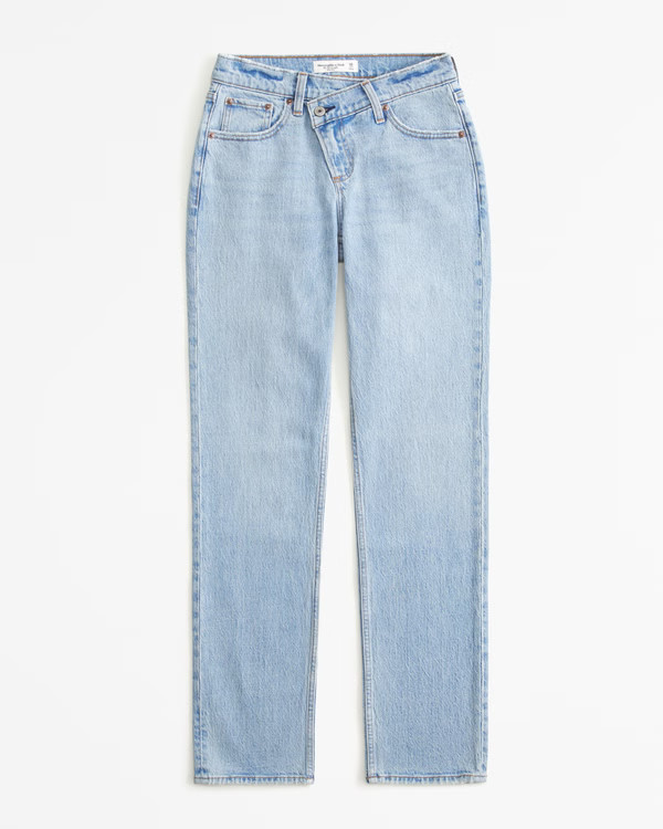 Women's Curve Love Mid Rise 90s Straight Jean | Women's Bottoms | Abercrombie.com | Abercrombie & Fitch (US)