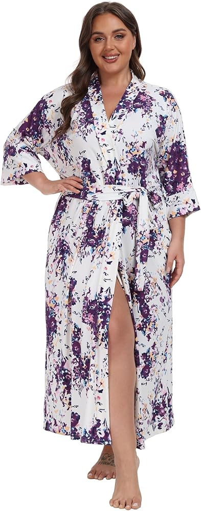 Super Shopping-zone Women's Plus Size Long Robes Kimonos Plus Size Maternity Robes Delivery Robes... | Amazon (US)