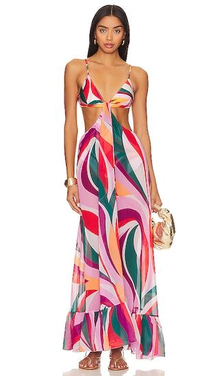 Delos Cut Out Beach Dress in Red Multi | Revolve Clothing (Global)