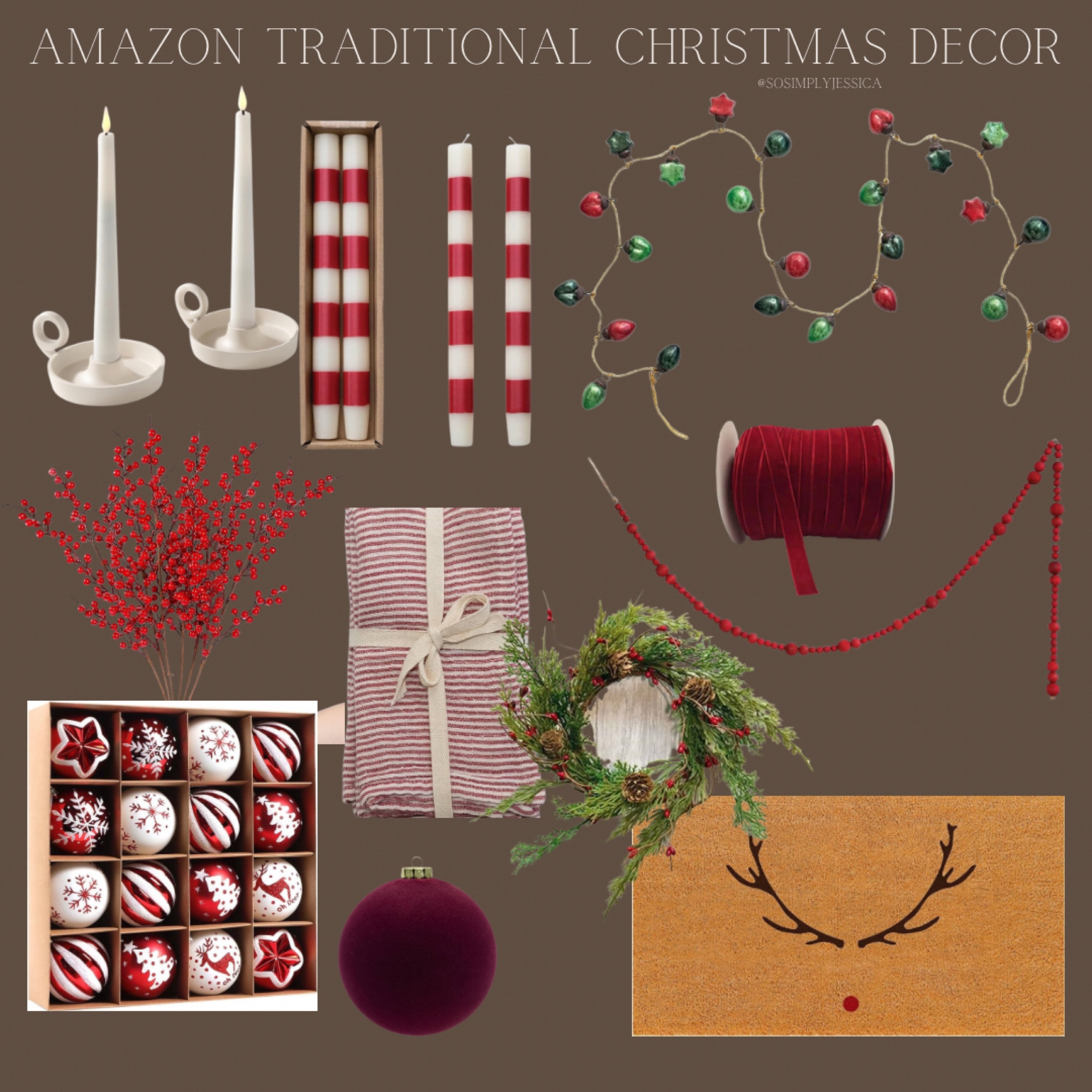 Traditional Christmas decor. Red white and green Christmas decor.

#LTKSeasonal #LTKhome #LTKHoliday