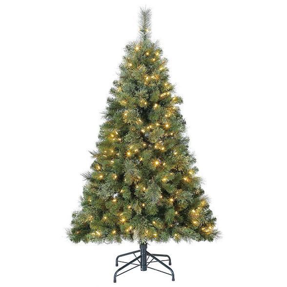 Home Heritage 5 Foot Cascade Cashmere Quick Set Artificial Prelit Holiday Tree with Changing Whit... | Target
