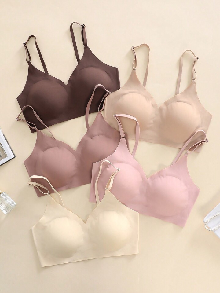 5pcs Solid Wireless Bralette | SHEIN