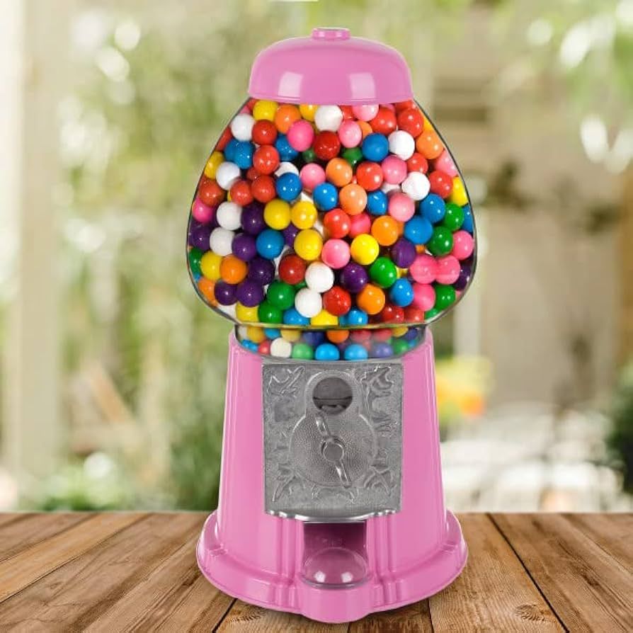 15-Inch Mini Gumball Machine - Vintage Candy Dispenser with Glass Globe, Metal Base, and Free Spi... | Amazon (US)