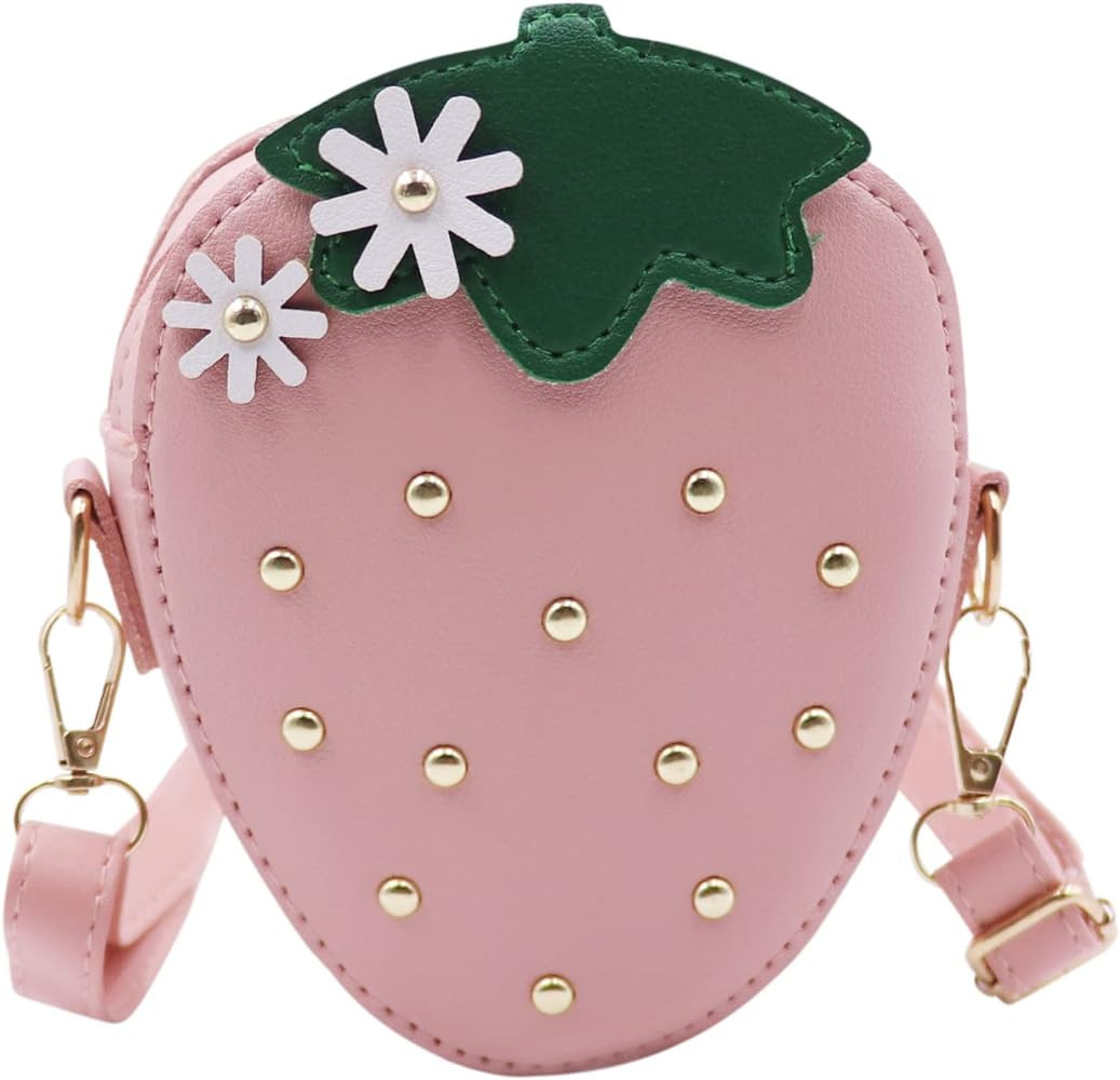 Cute Fruit Strawberry Shaped Crossbody Bag PU Leather Shoulder Purse Handbag with Adjustable Stra... | Amazon (US)