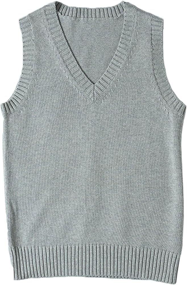 ZUEVI Women's Sweater Vest Classic V Neck Uniform Pullover Knitwear Tops Sleeveless Knitted Sweat... | Amazon (US)