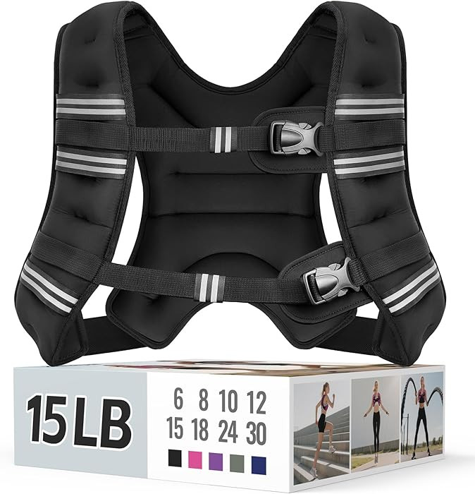 Weighted Vest for Women & Men with Reflective Stripe and Adjustable Buckle, Comfortable & Durable... | Amazon (US)