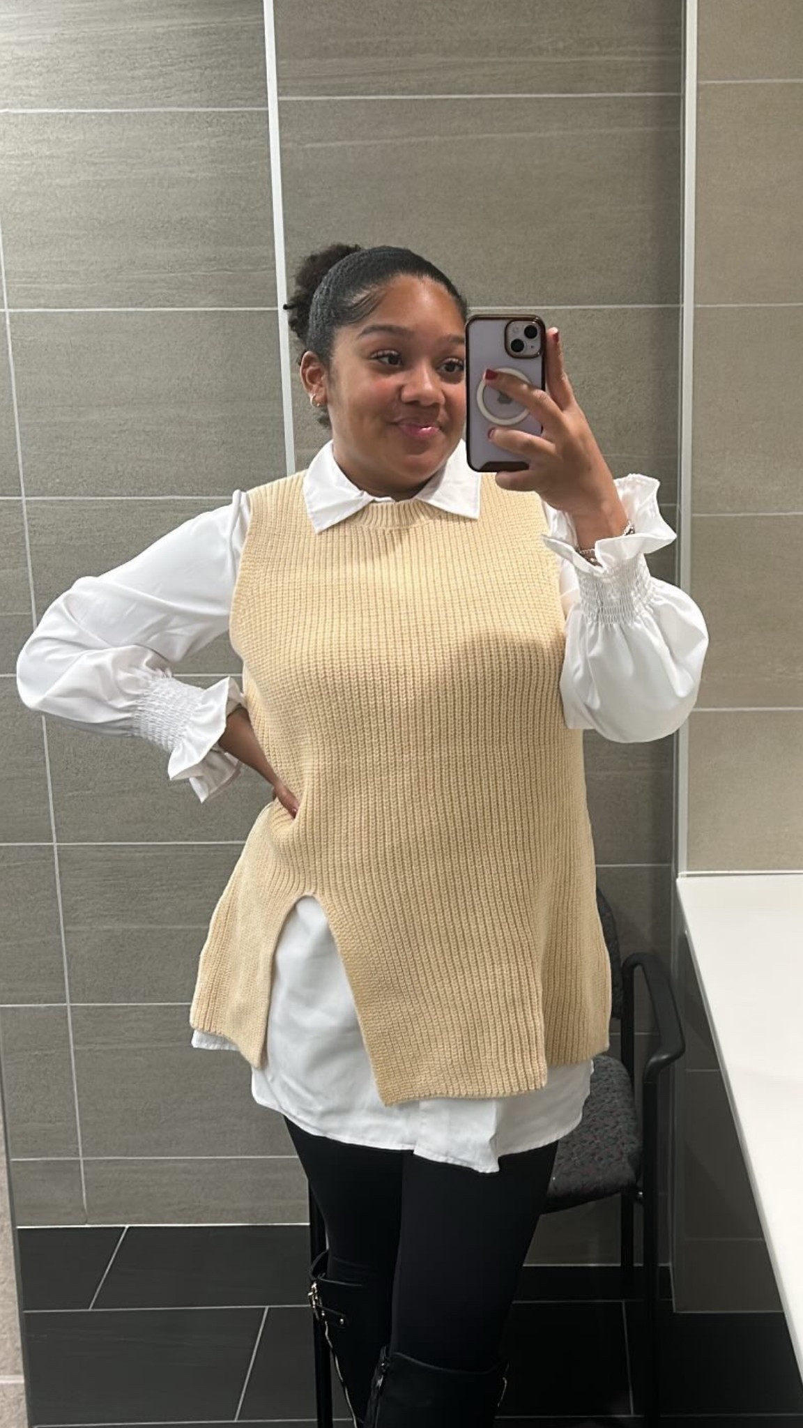 Midsize girlie. This is an X so it was long enough to wear with just leggings. Very lightweight and fashionable! 

#LTKMidsize #LTKWorkwear #LTKootd