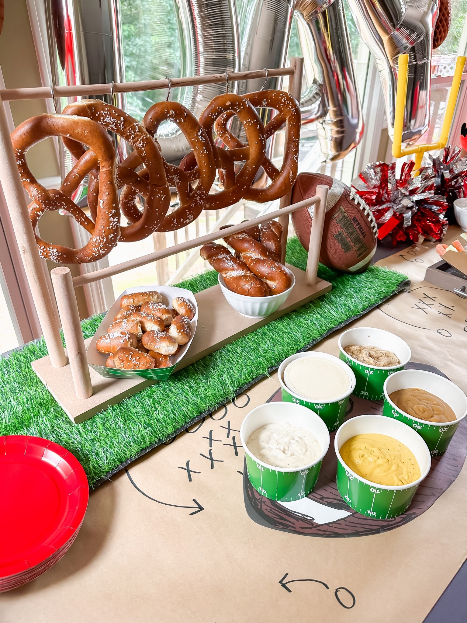 Pretzel Stand for football, Oktoberfest, parties and more 

#OTCPartner / game day set up / tailgate / tailgating / game day food / football spread / Oktoberfest party / pretzels / Oriental Trading 

#LTKSeasonal #LTKParties