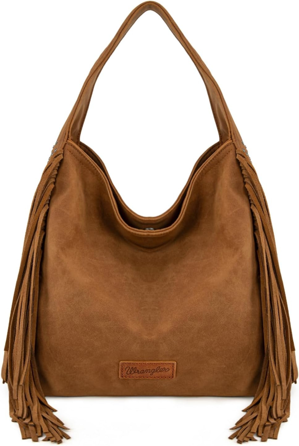 Wrangler Suede Hobo Bag for Women Leather Fringe Western Purse Tassel Hippie Shoulder Bag | Amazon (US)