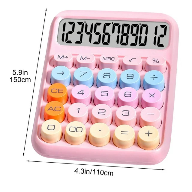 XYAIYT Desktop Digital Calculator with 12 Digit LCD Display and Circular Key Design for Office Sc... | Walmart (US)