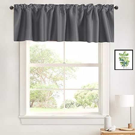 H.VERSAILTEX 2 Panels Blackout Curtain Valances for Kitchen Windows/Bathroom/Living Room/Bedroom Pri | Amazon (US)