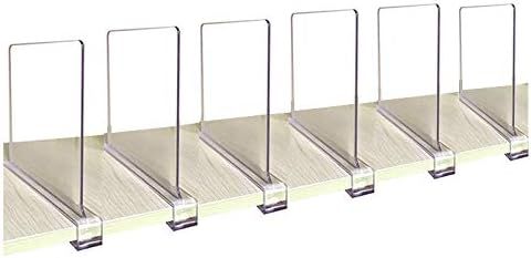 CY craft Acrylic Shelf Divider, Wood Shelf Dividers,Clear Closet Shelf Separators Clothing Organi... | Amazon (US)