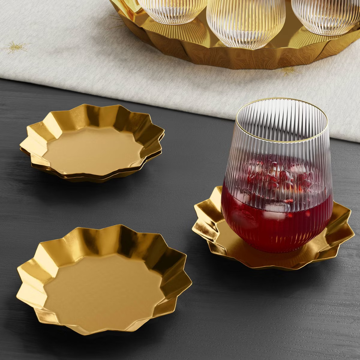 4pk Stainless Steel Coasters Gold - Threshold™ | Target