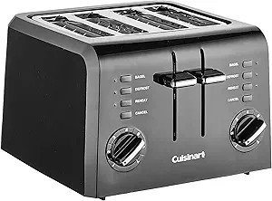 Cuisinart 4-Slice Compact Plastic Toaster, Black, CPT-142BKP1 | Amazon (US)