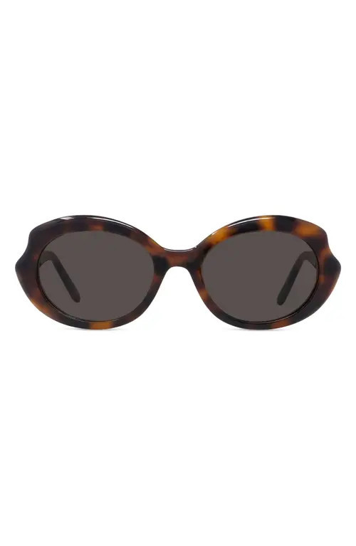 Loewe Thin Mini 54mm Oval Sunglasses in Dark Havana /Brown at Nordstrom | Nordstrom