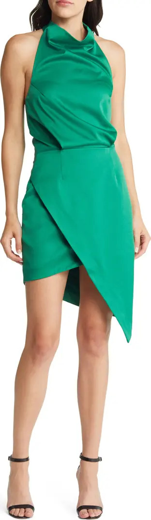 Camo Asymmetric Satin Cocktail Dress | Nordstrom