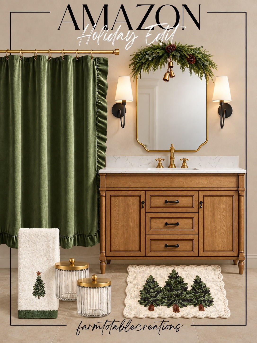 Amazon Holiday Bathroom Edit 🎄

A few festive finds to give your bathroom a cozy Christmas refresh! I love the rich green mixed with warm wood, brass accents, and those sweet little holiday details. Such an easy way to bring Christmas into every corner of your home. 🤎

#AmazonHome #ChristmasBathroom #HolidayDecor #ChristmasDecor #BathroomDecor #AmazonChristmas #HolidayHome #CozyChristmas