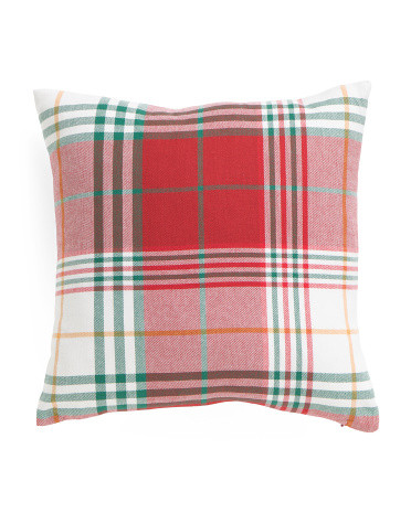 18x18 Modern Holiday Plaid Pillow | TJ Maxx
