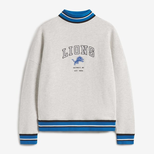 Detroit Lions Off Season x NFL Women's Mock Neck Sweatshirt - Heather Gray | Fanatics
