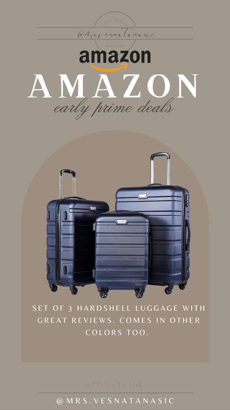 Amazon early Prime Day deals happening right now on this 3 piece set hardshell luggage! 

Amazon find, Amazon home, Amazon prime, Early prime deals, luggage, travel, 

#LTKtravel #LTKfamily #LTKxPrime