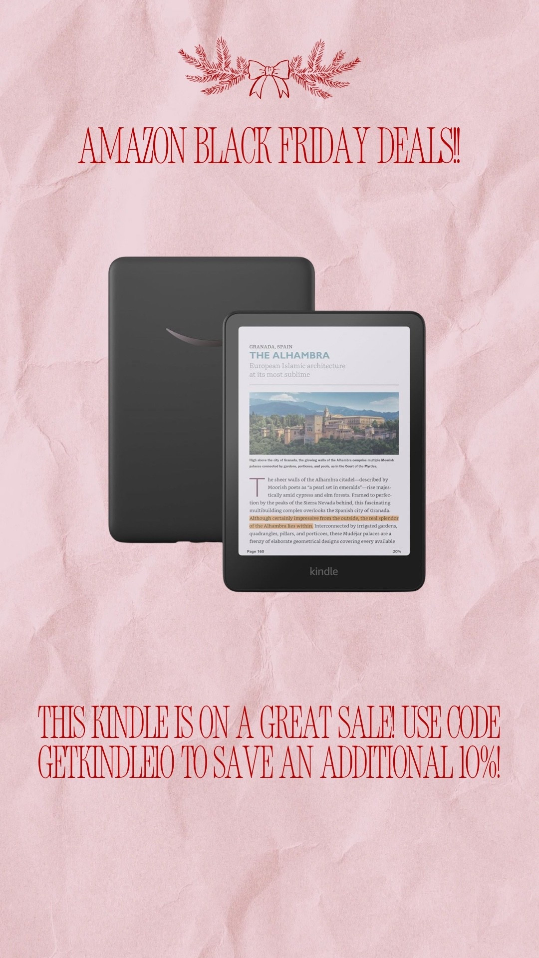 Use code GETKINDLE10 to save an additional 10%! 

#LTKSeasonal #LTKHome #LTKSaleAlert