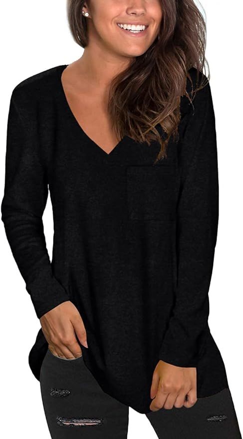 SUEANI Women's Long Sleeve Shirts for Leggings Tops Loose Fitting Fall Clothes | Amazon (US)