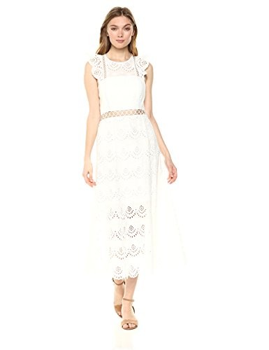 Sam Edelman Women's eyelit midi Dress, Ivory, 4 | Amazon (US)