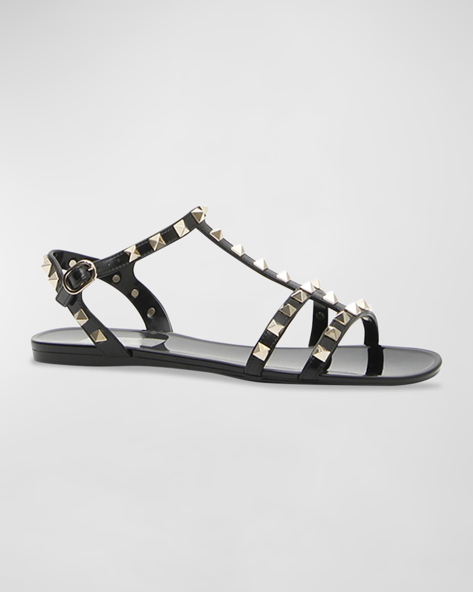 Valentino Garavani Rockstud Jelly Flat Gladiator Sandals | Neiman Marcus