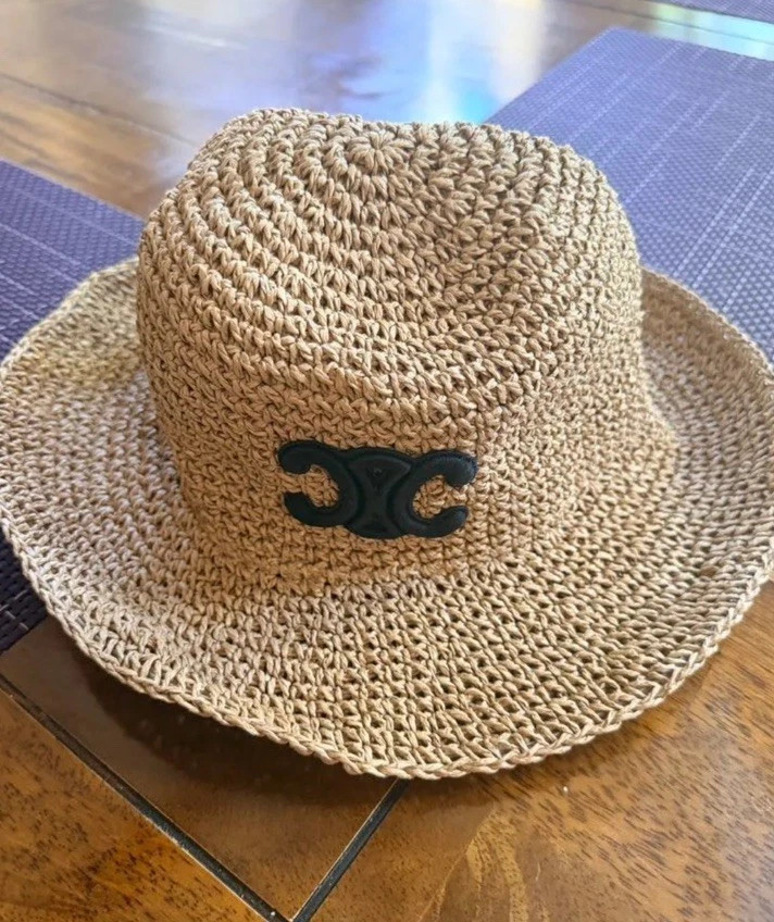 Celine Triomphe Bucket Hat In Raffia | eBay | eBay US