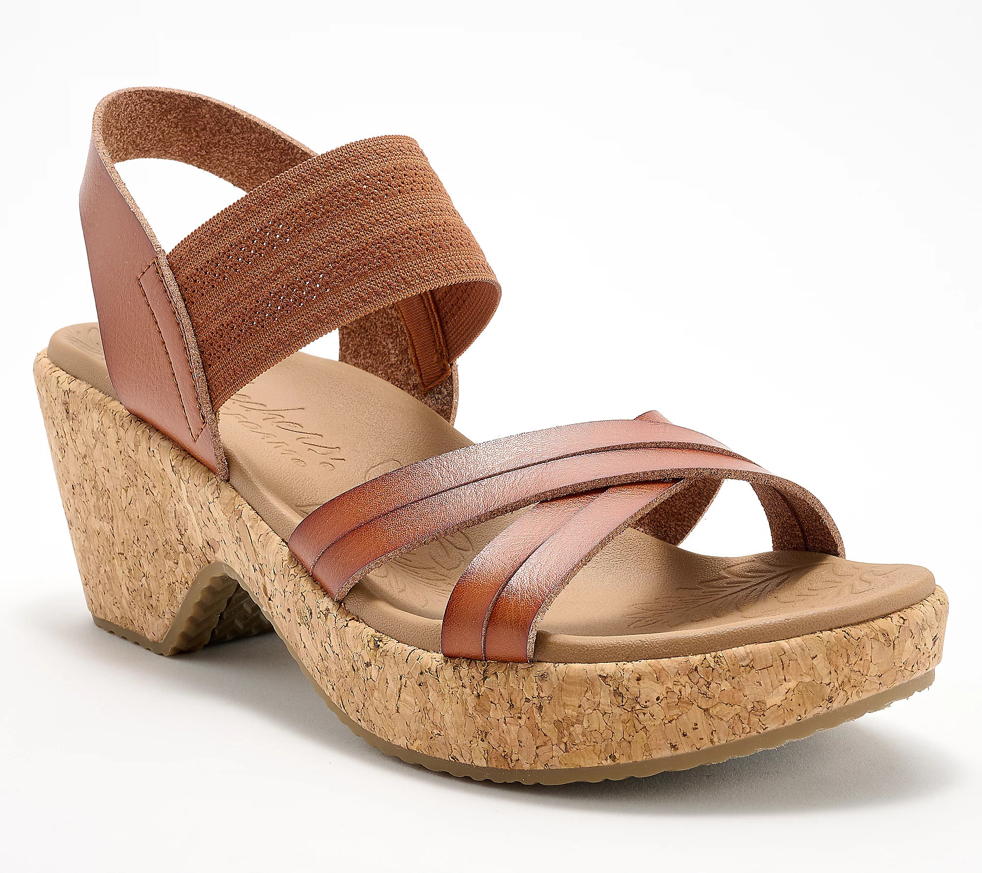As Is Skechers Cali Brystol Vegan Slingback Wedge Sandals | QVC