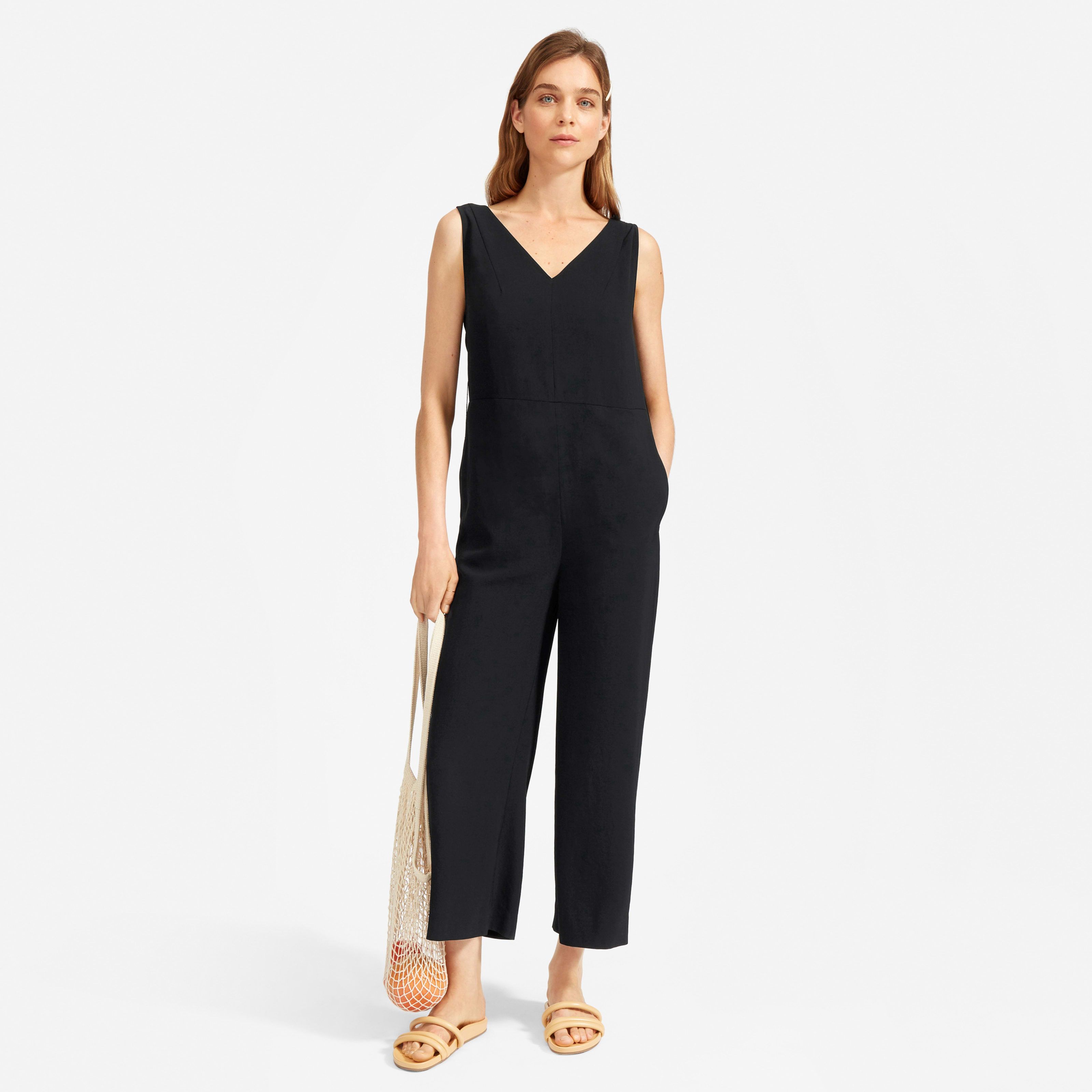 Women's Japanese GoWeave Essential Jumpsuit by Everlane in Black, Size 8 | Everlane