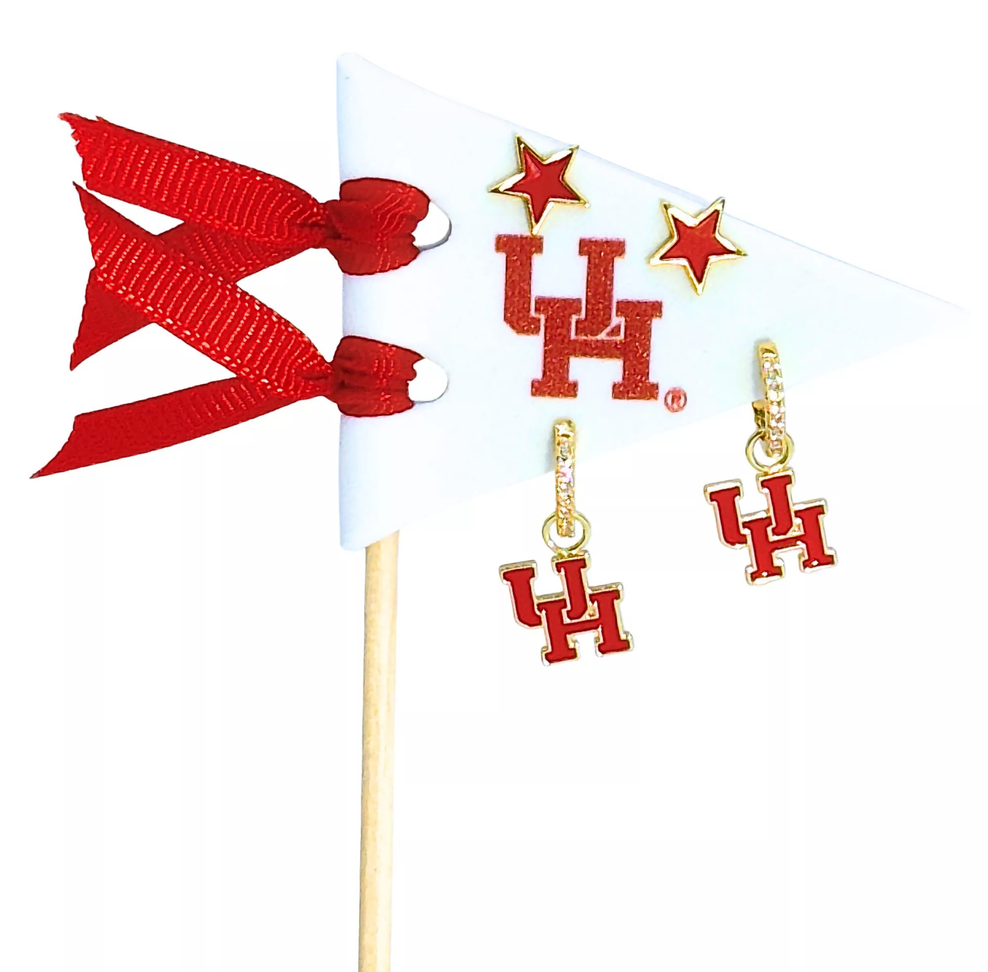 Color Shout Women's University Of Houston Pennant Pair Earring Set, Yellow | DICK'S Sporting Goods